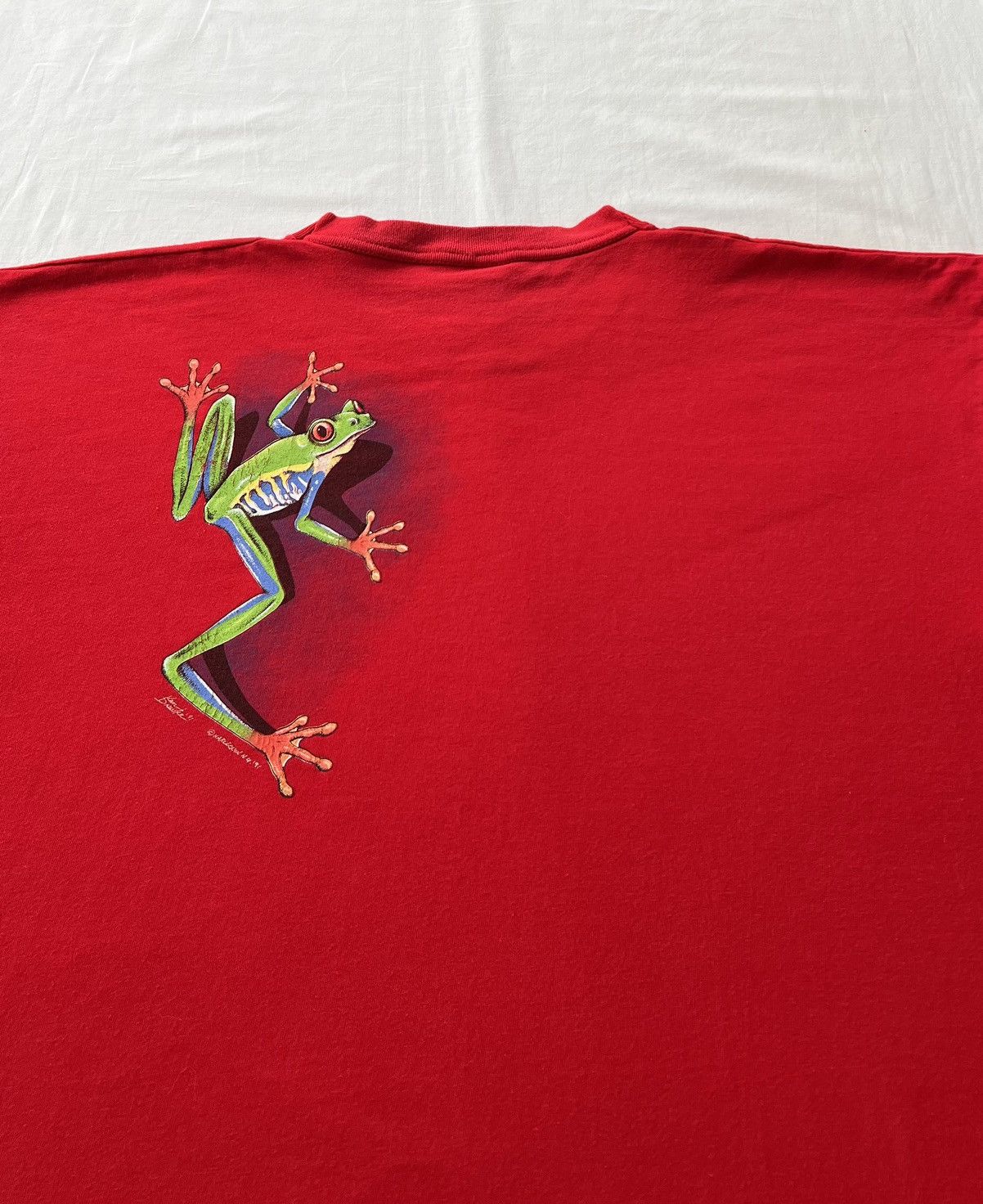 Vintage Vintage 1991 Harlequin Frog Ken Drewke Nature Red T-shirt Size US XL / EU 56 / 4 - 9 Thumbnail