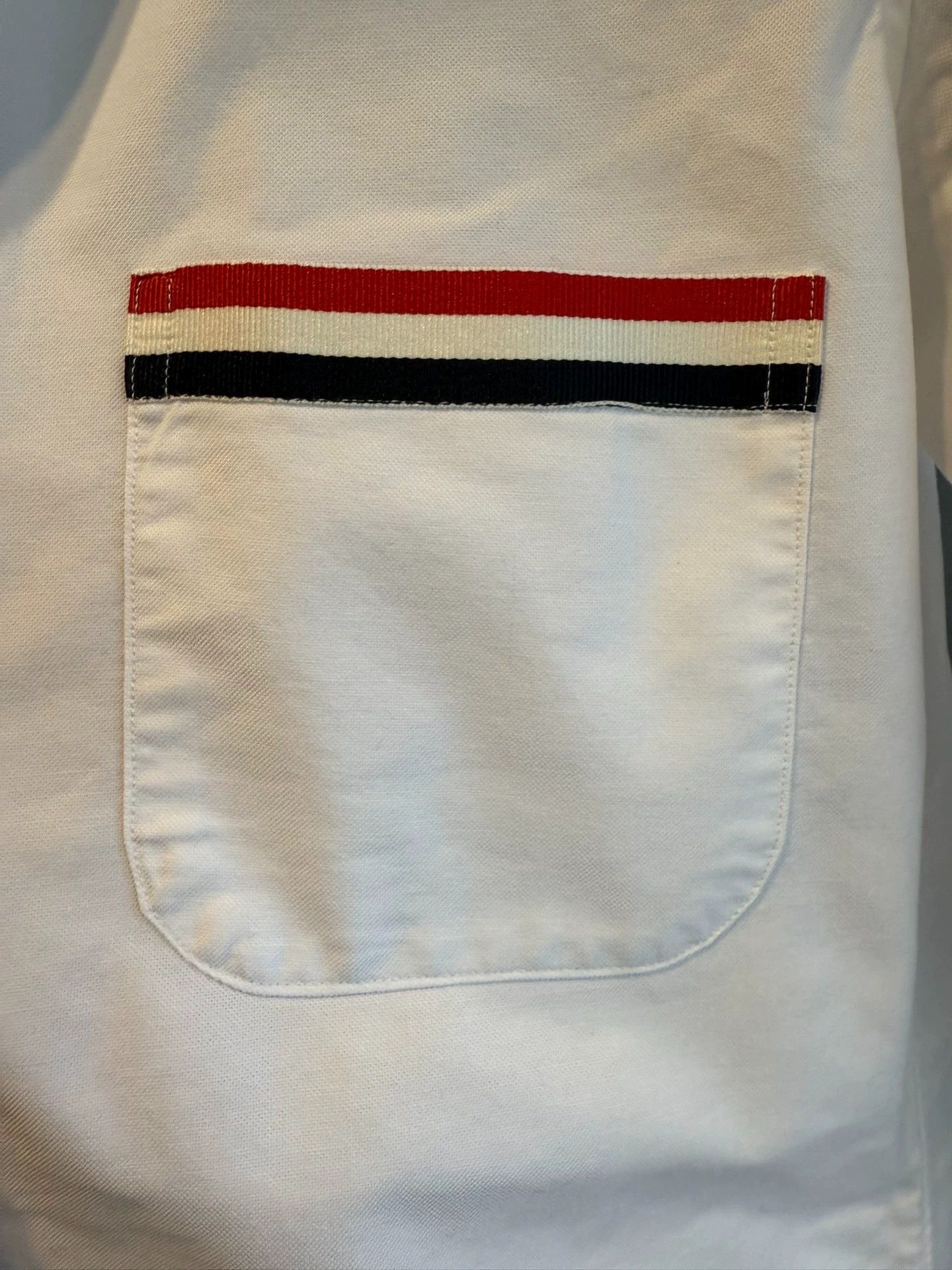 Thom Browne Thom Browne Rare Tricolor Strap Pocket Shirt White Size2 Size US M / EU 48-50 / 2 - 6 Thumbnail