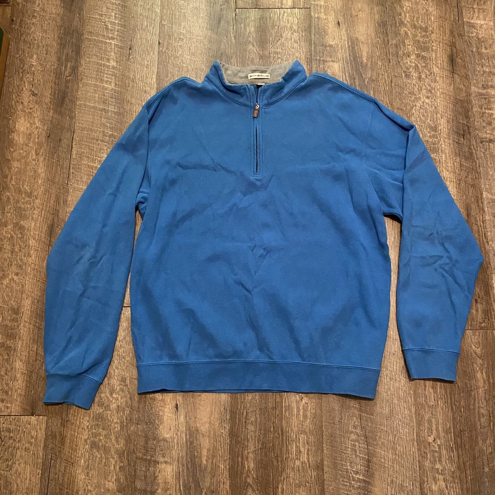 Peter Millar Peter Millar Pullover 1/4 Zip Cotton Sweater Blue Mens XL Size US XL / EU 56 / 4 - 1 Thumbnail