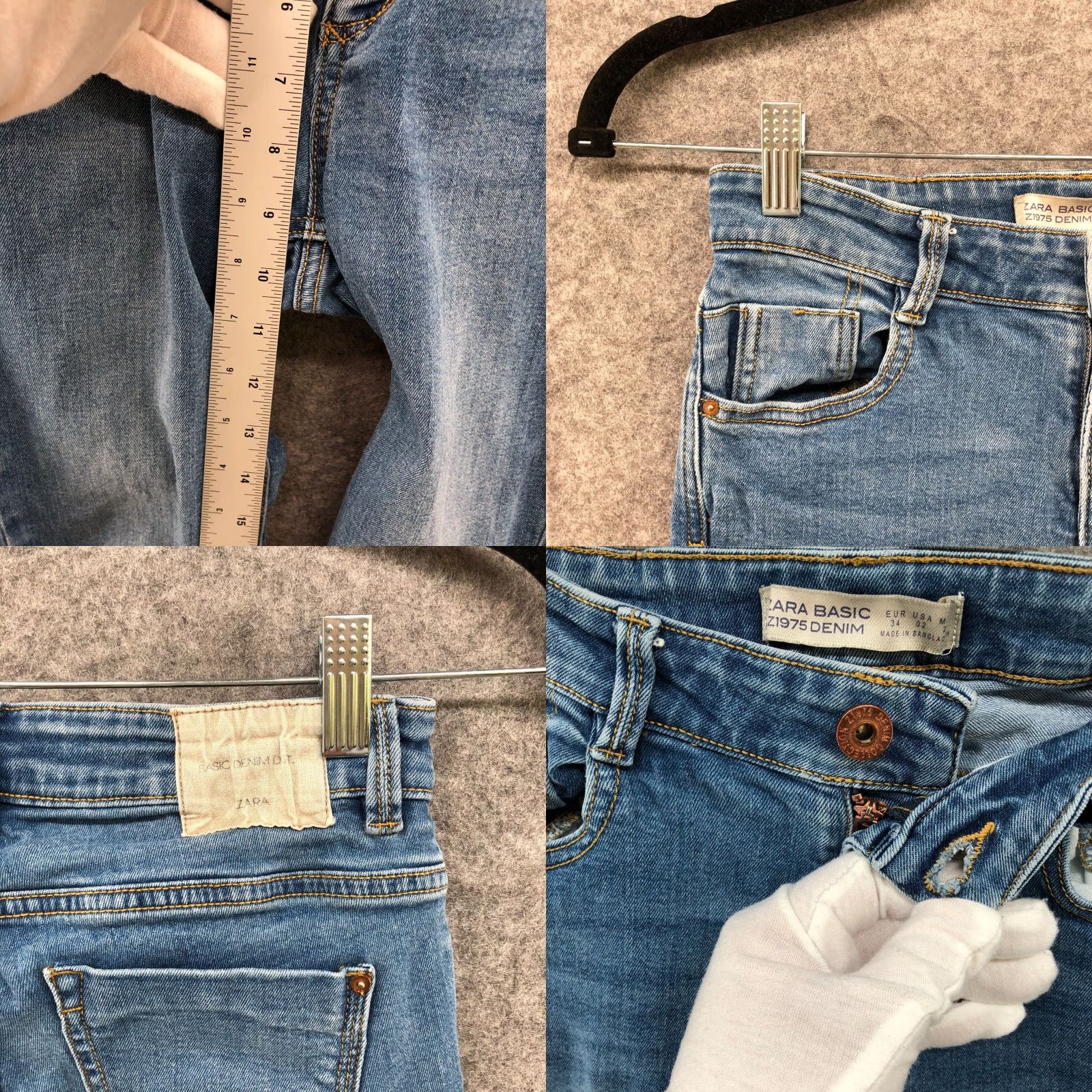 Zara Zara Skinny Jeans 2 Mid Rise Stretch Medium Wash Z1975 Womens Size 26" / US 2 / IT 38 - 8 Thumbnail