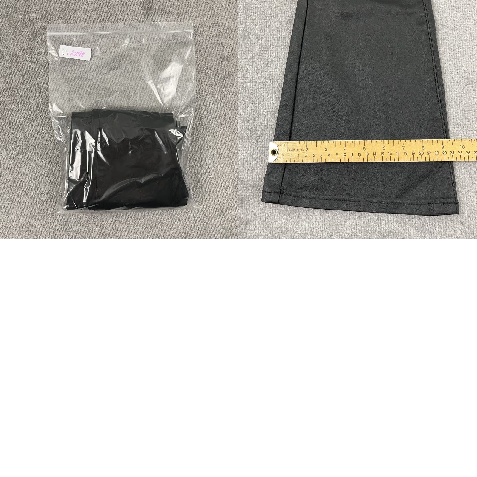 Vintage Edikted Luna Jeans Womens Small 34" Black Faux Leather Flare Stretch Goth NEW Size 28" / US 6 / IT 42 - 8 Thumbnail