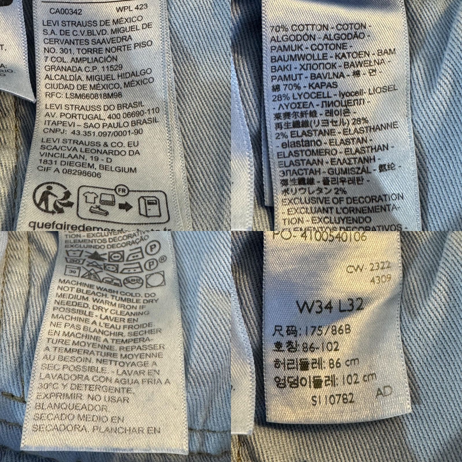 Levi's VINTAGE Levis 511 Jeans Mens 32x30 Slim Fit Tapered Stretch Light Wash Denim Zip Fly Size US 32 / EU 48 - 9 Thumbnail