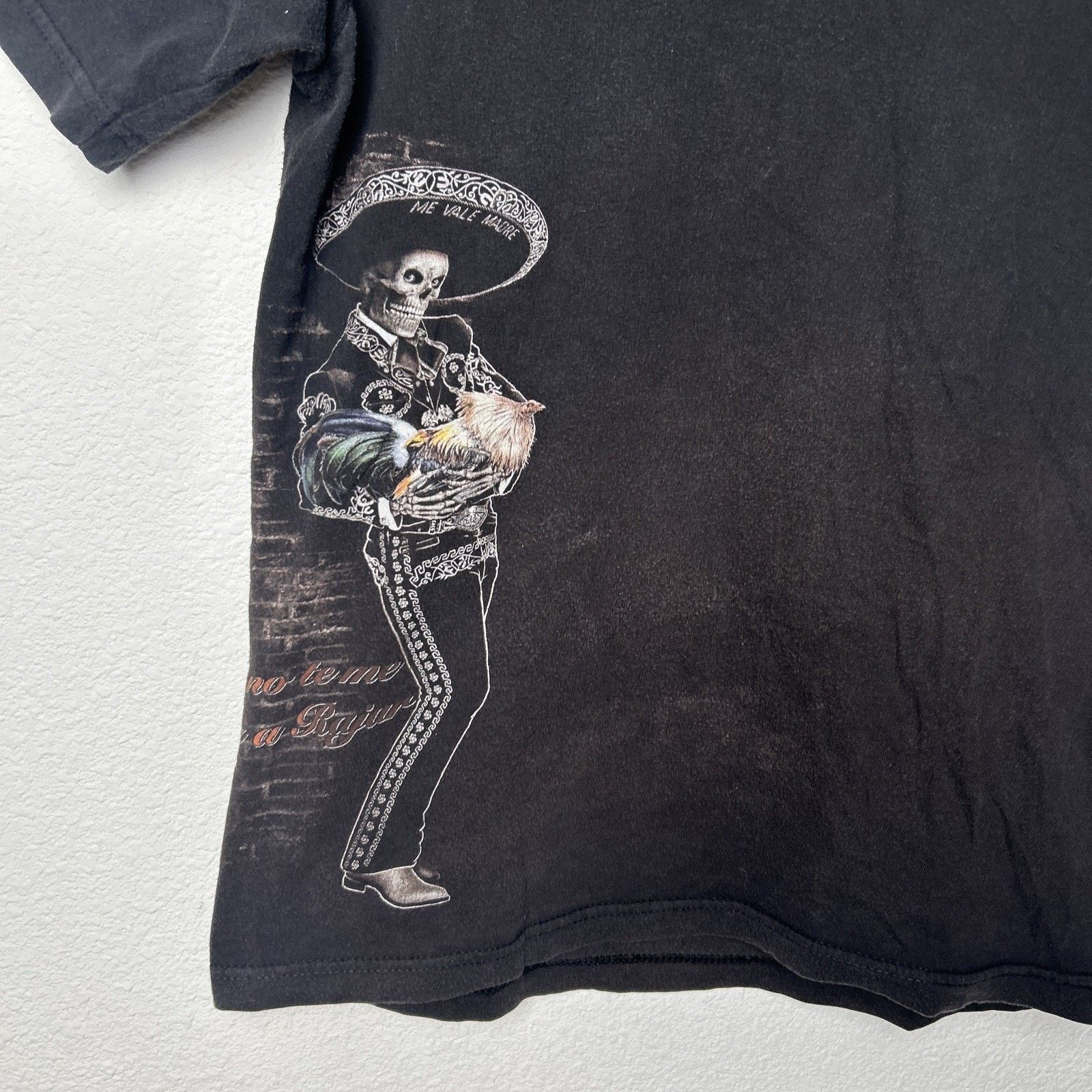 Vintage Mariachi Skeleton Rooster Chicano Short Sleeve T-Shirt Small Size US S / EU 44-46 / 1 - 2 Thumbnail