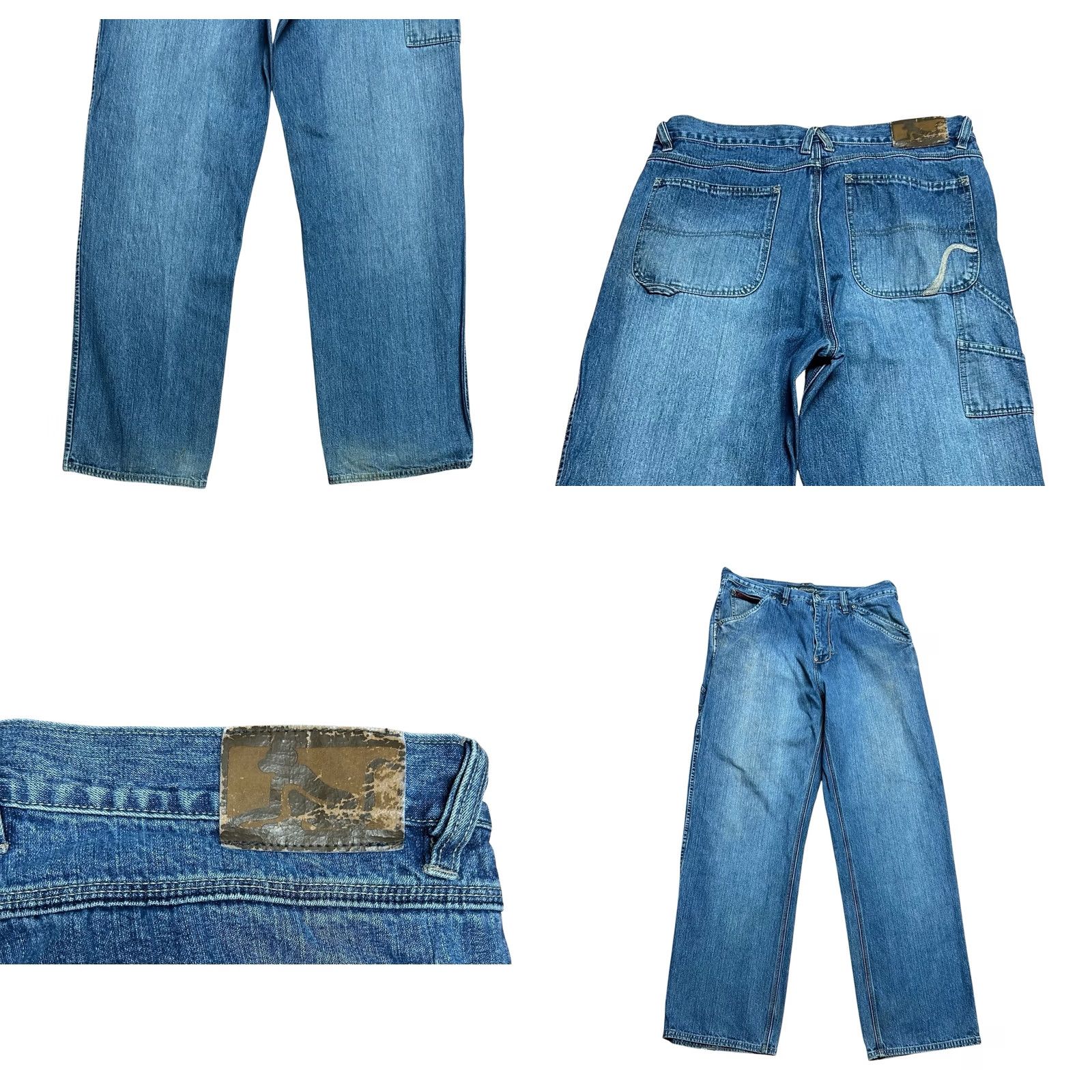 Vintage Drunkn Munky Jeans 5-Pocket Straight Leg Distressed 38x34 Vintage Y2K Blue Men Regular Size US 38 / EU 54 - 9 Thumbnail