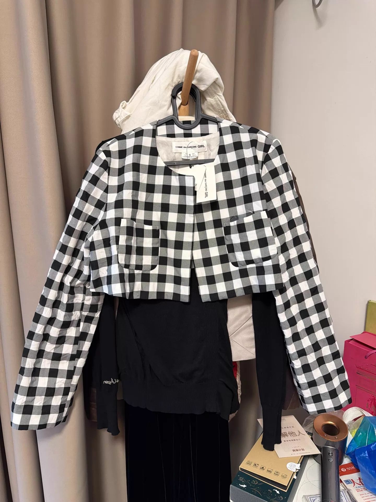 Comme des Garcons Girl COMME des GARÇONS GIRL B&W Check Short Jacket S Size S / US 4 / IT 40 - 1 Thumbnail