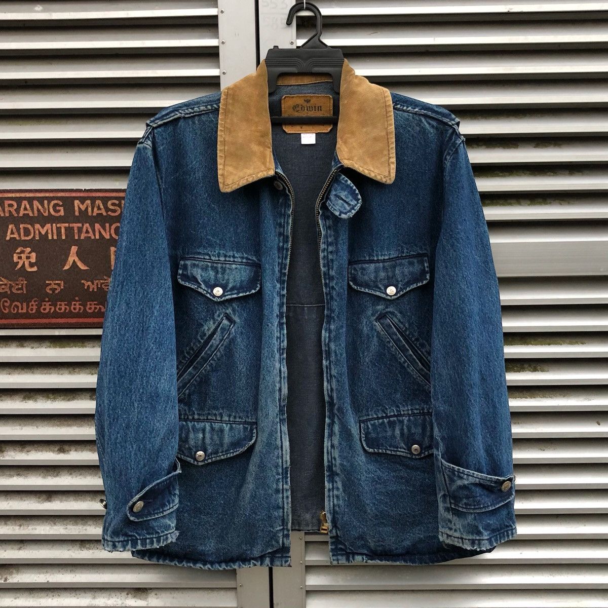 Edwin Vintage Edwin Distressed Denim Chore Work Jacket Size US L / EU 52-54 / 3 - 3 Thumbnail