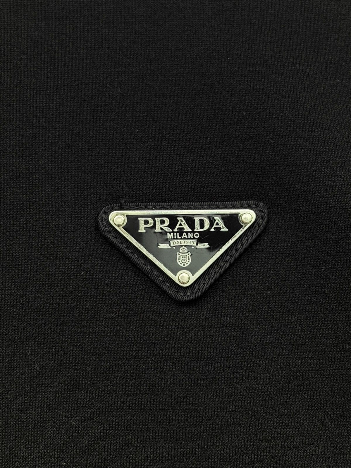 Prada 2022 Fleece Re-nylon Triangle Badge Logo Plaque Crewneck Size US XL / EU 56 / 4 - 4 Thumbnail
