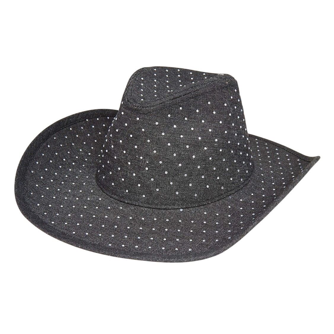 Other NEW | Denim Cowboy Hat With Crystal Embellishments Size ONE SIZE - 1 Thumbnail
