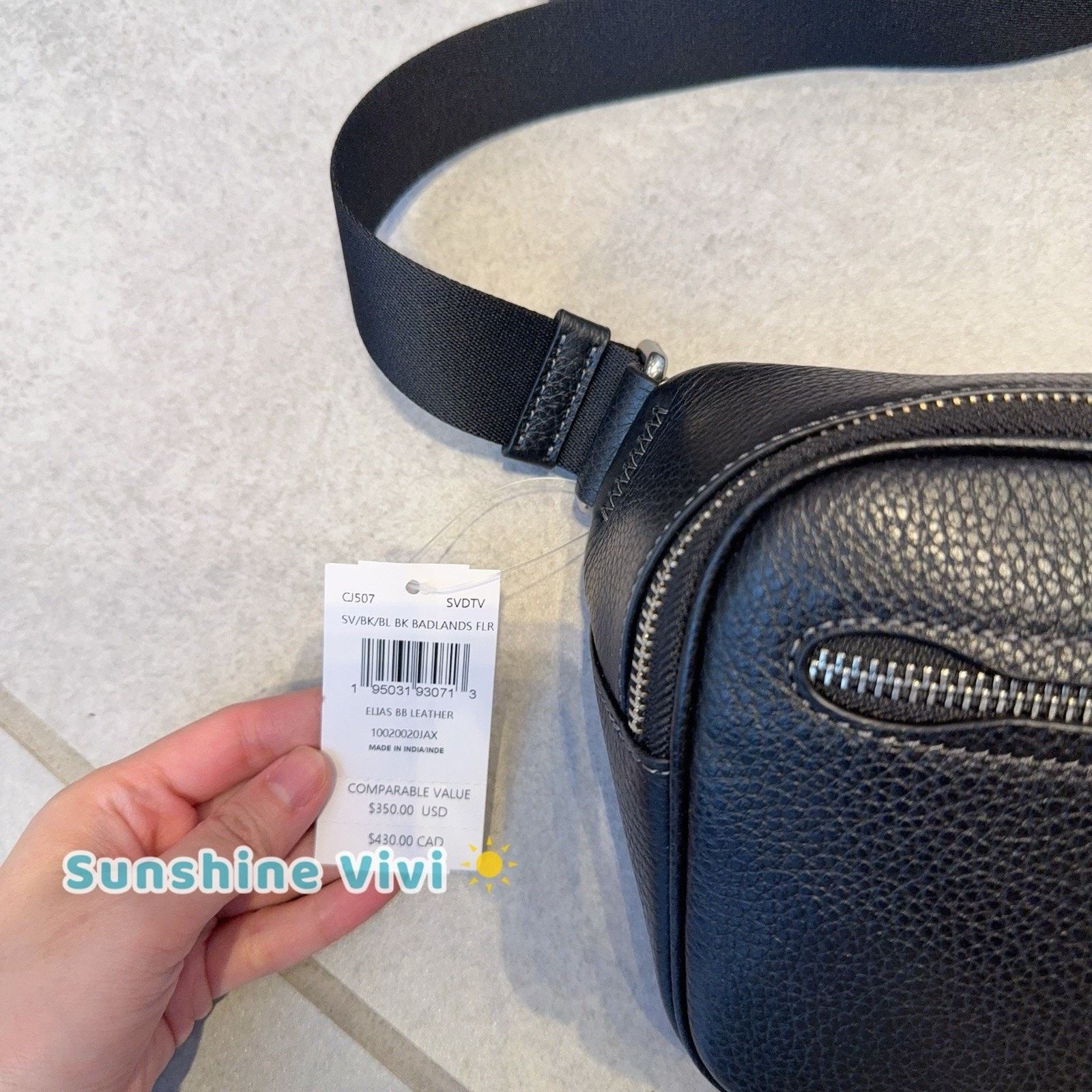 Coach NWT Coach Elias Belt Bag Leather CJ507 Black/ Silver Size ONE SIZE - 2 Thumbnail