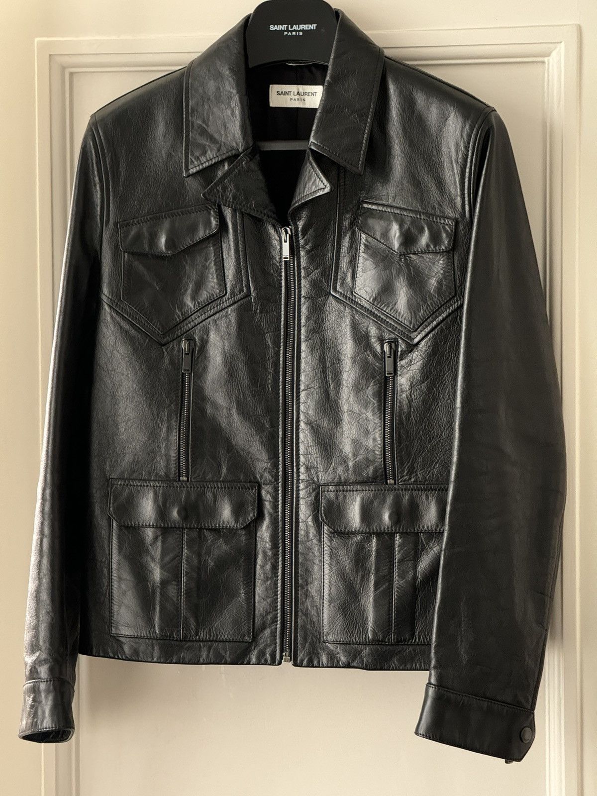 Saint Laurent Calf Skin Leather Jacket 46