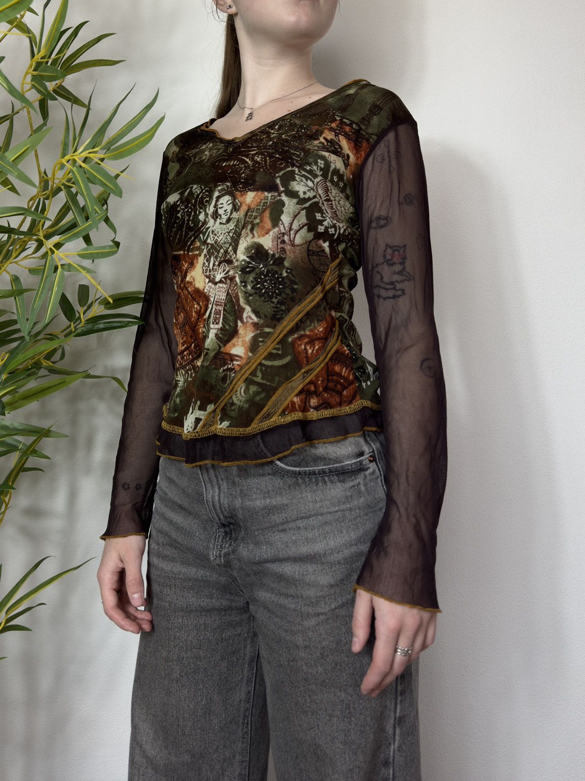 Vintage VINTAGE PRINTED MESH LONGSLEEVE Size M / US 6-8 / IT 42-44 - 1 Thumbnail