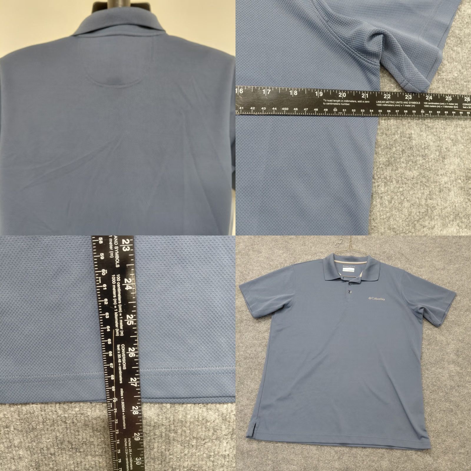 Vintage Columbia Omni-Wick Polo Shirt Men Medium Slate Blue Short Sleeve Hiking Fishing Size US M / EU 48-50 / 2 - 8 Thumbnail
