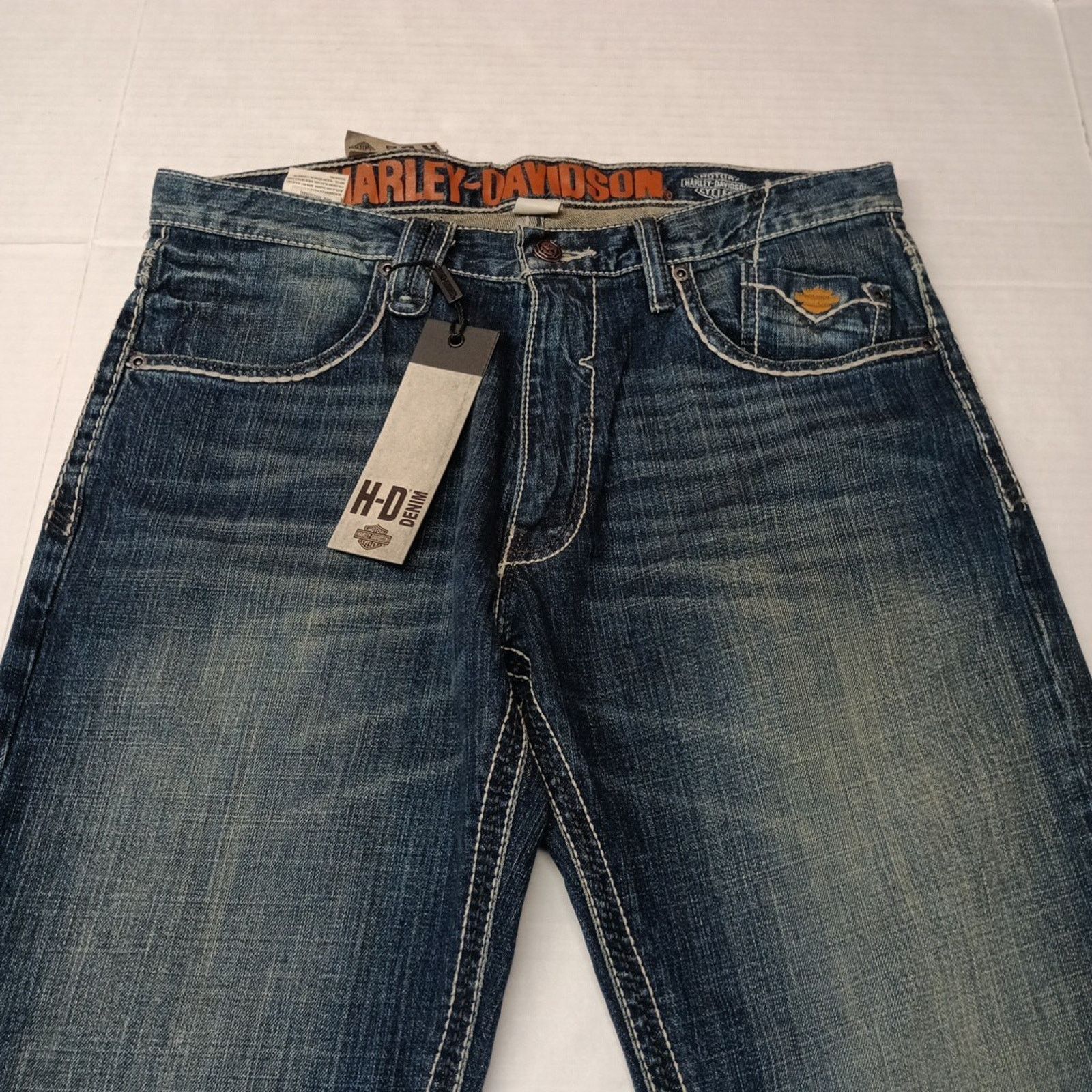 Harley Davidson Harley Davidson H-D Jeans Men's Size 34x36 Blue Straight Leg Size US 34 / EU 50 - 4 Thumbnail