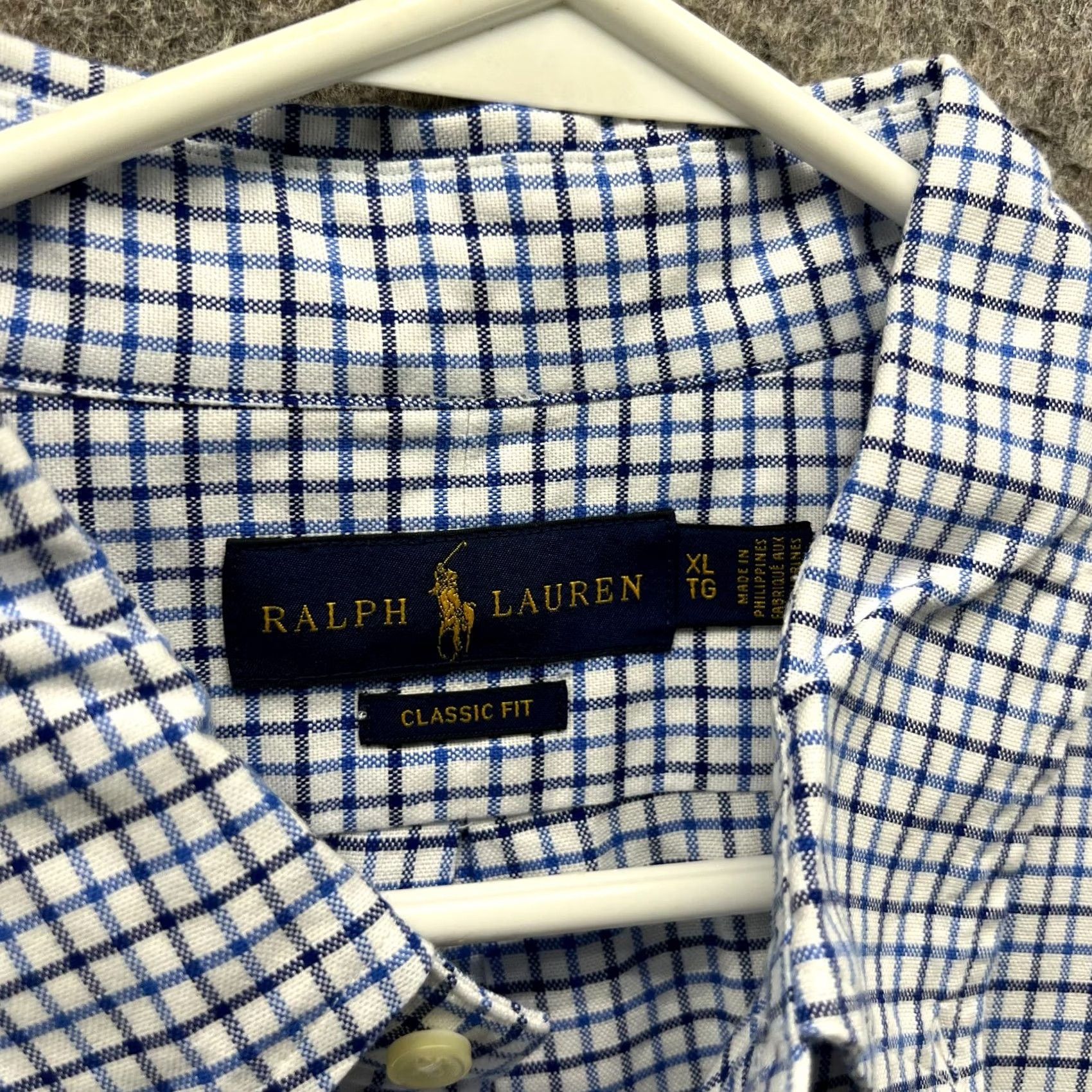Polo Ralph Lauren VINTAGE Polo Ralph Lauren Shirt Mens XL Blue Button Up Gingham Oxford Pony Shirt Size US XL / EU 56 / 4 - 6 Thumbnail