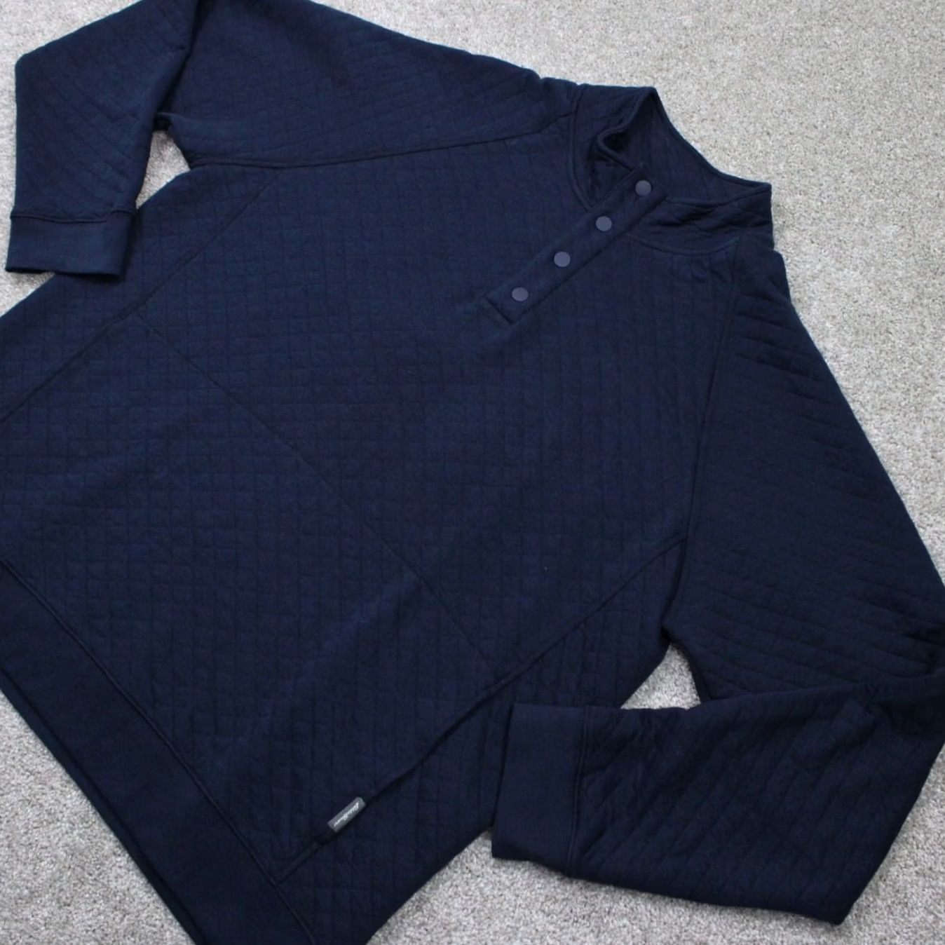 Eddie Bauer Eddie Bauer Sweatshirt Mens XL Blue Quilted Mock Neck Henley L/S Sweater Size US XL / EU 56 / 4 - 3 Thumbnail