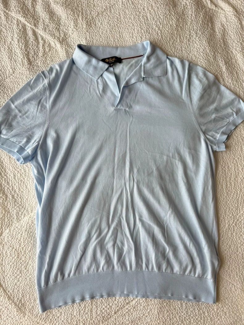 Loro Piana LORO PIANA Blue short-sleeved Polo shirt Size XL / US 12-14 / IT 48-50 - 1 Thumbnail
