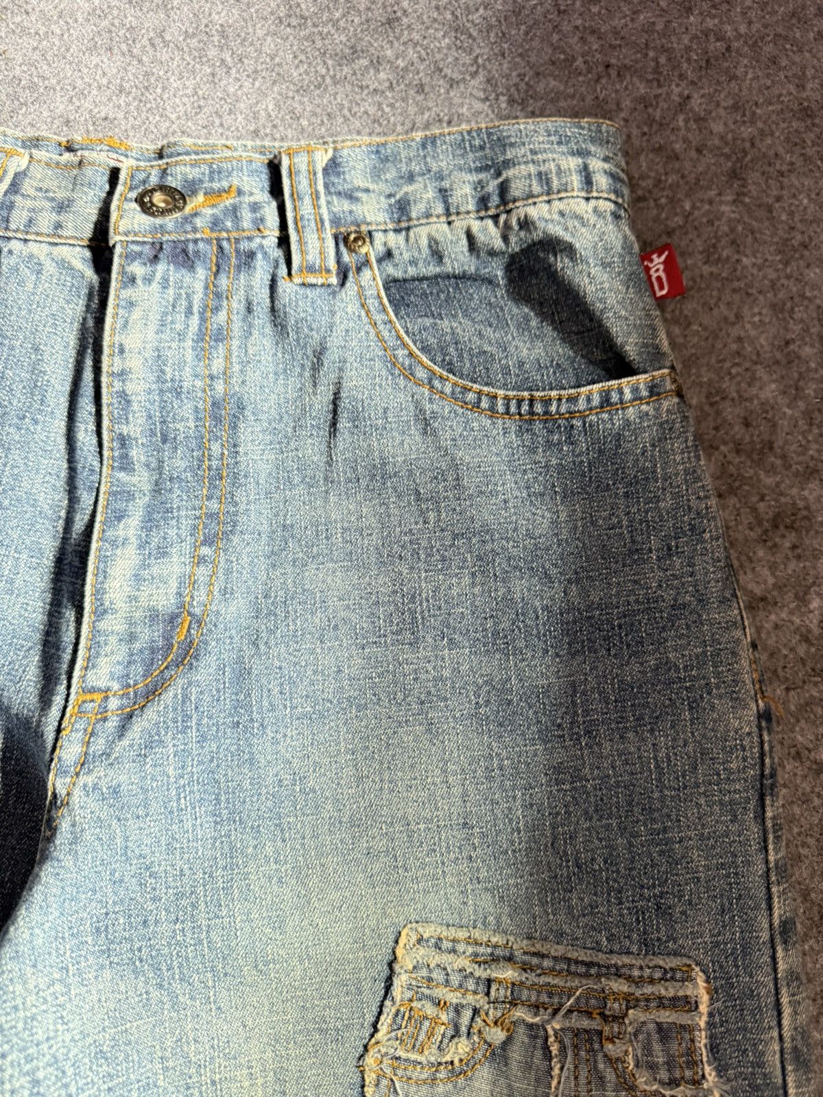 Beauty Beast × Japanese Brand Ignition Trompe L’oeil Pants On Pants Patched Denim Jeans Size US 27 - 12 Thumbnail