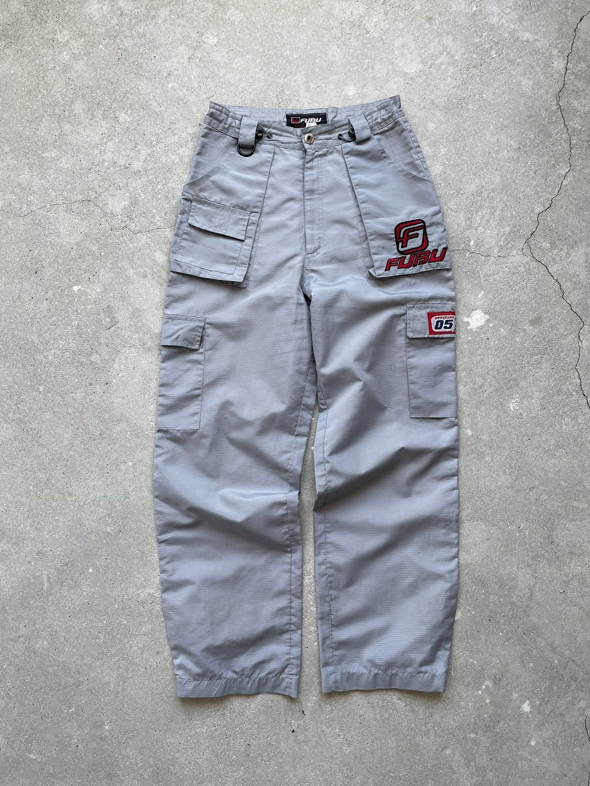 Fubu × Vintage Vintage Fubu track pants nylon grey rap Size US 29 - 4 Thumbnail