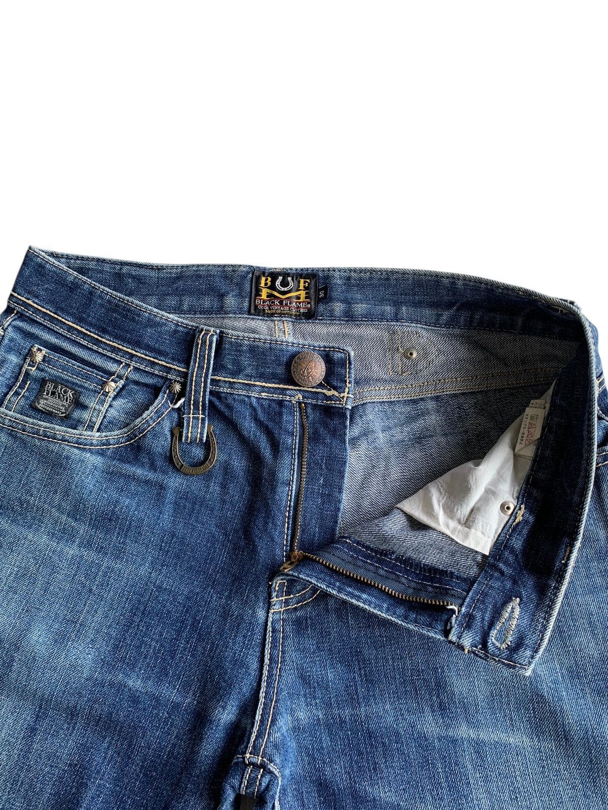 Other RARE BLACK FRAME SELVEDGE BUCKLE BACK FADED DISTRESSED DENIM Size US 32 / EU 48 - 17 Thumbnail