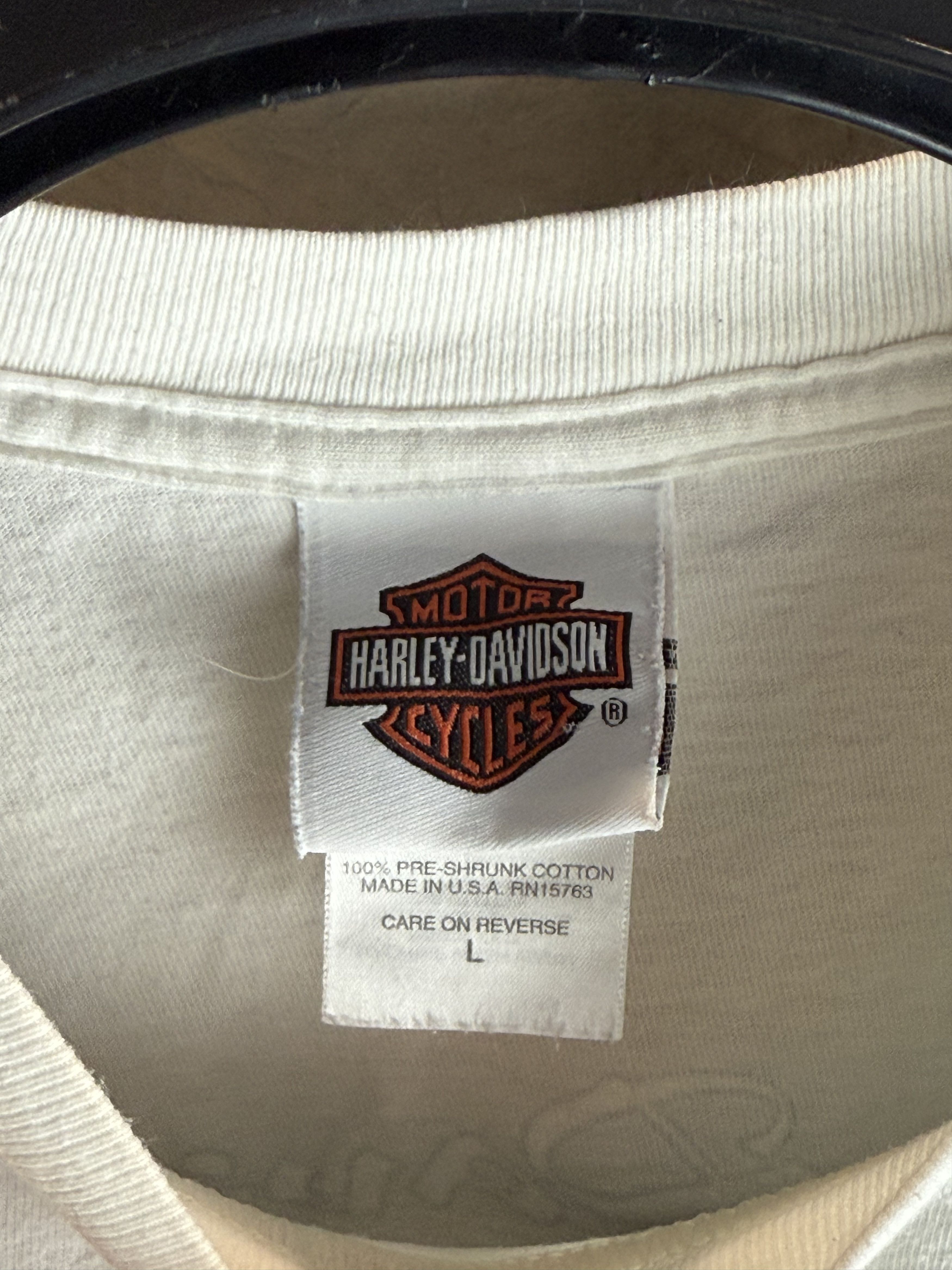 Harley Davidson × Vintage 2007 harley davidson tee T-ShirtWhite Qatar Skull Wings Y2k Size US L / EU 52-54 / 3 - 7 Thumbnail