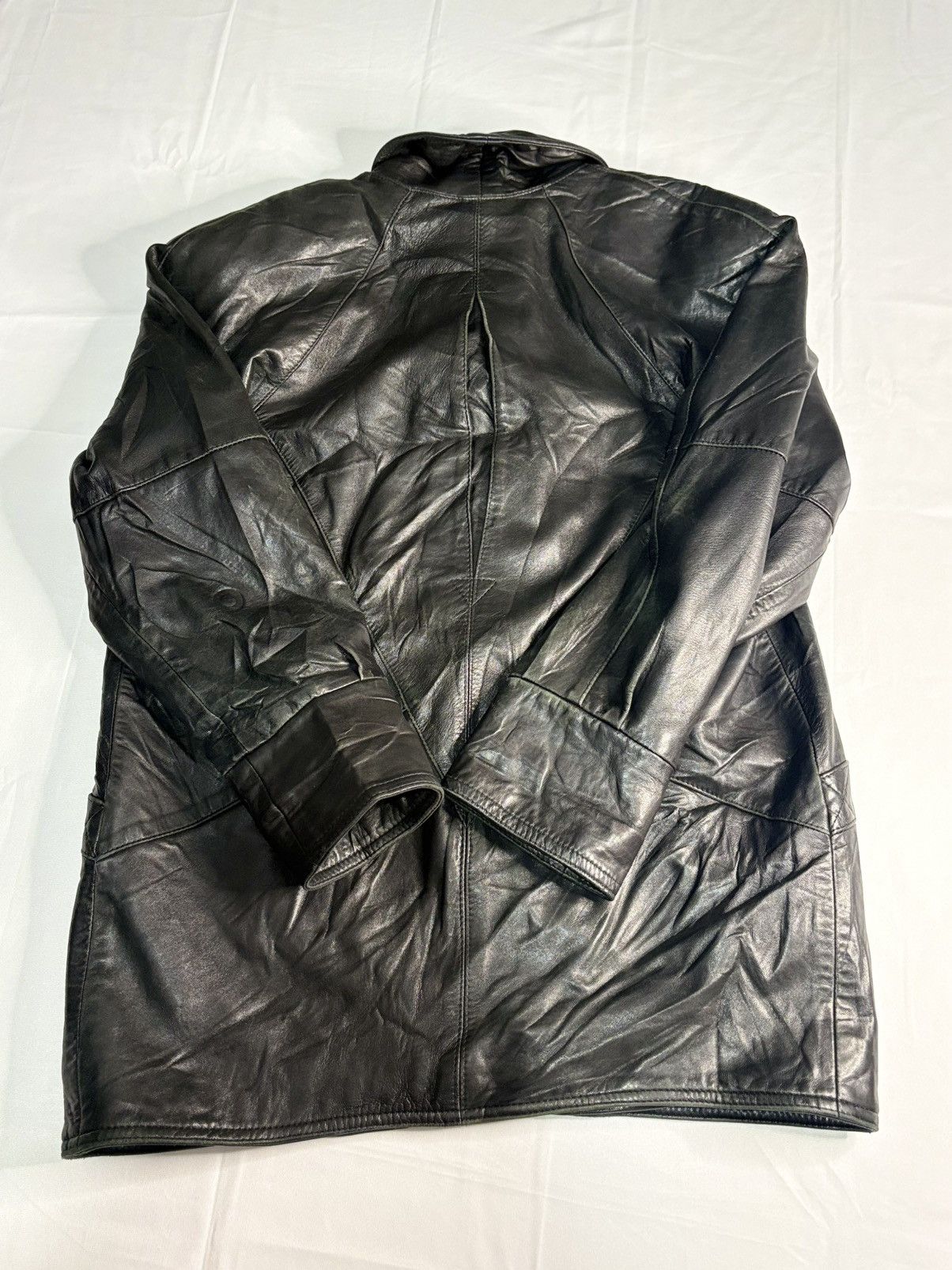 Vintage Vintage 90s Button Up Leather Trench Coat | $80 Size XS / US 0-2 / IT 36-38 - 2 Thumbnail