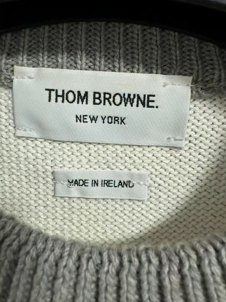 Thom Browne Thom Browne size40 Gray and white patchwork sweater Size S / US 4 / IT 40 - 3 Thumbnail