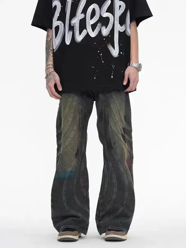 Japanese Brand × Jean Vintage Washed Graffiti Micro Flared Heavy Duty Jeans Size US 32 / EU 48 - 1 Thumbnail