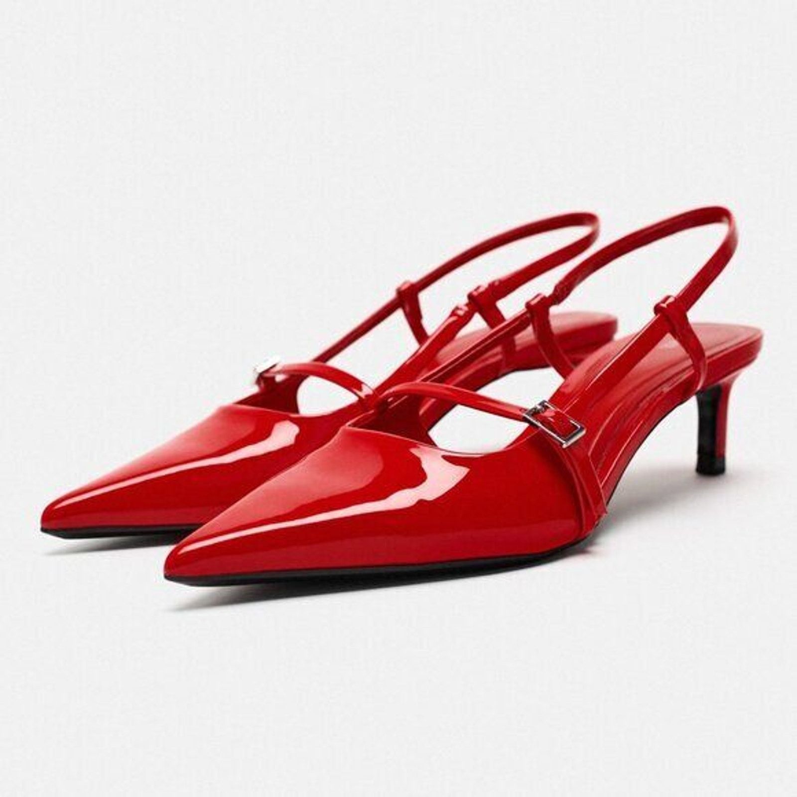 Zara ZARA Red Kitten Heels NWT Size US 7.5 / IT 37.5 - 25 Thumbnail