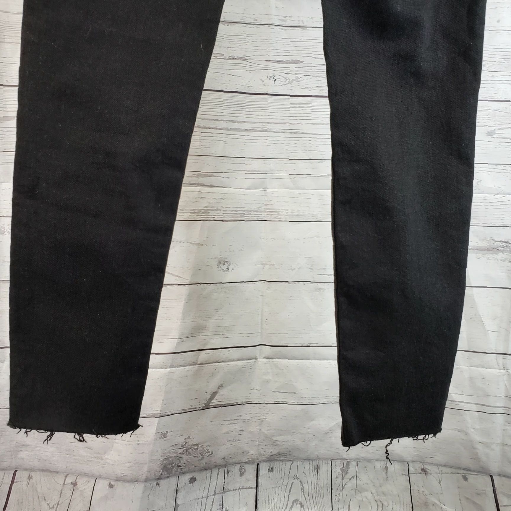 Vintage VINTAGE We The Free Womens Stella High Waist Skinny Jeans Sz 28 Solid Black Button Fly Nike Size 28" / US 6 / IT 42 - 4 Thumbnail