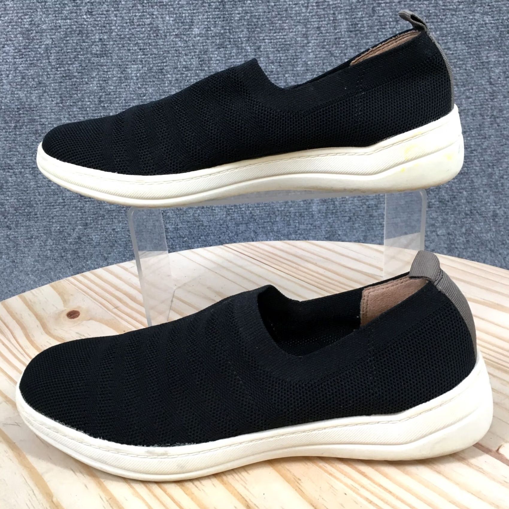 Vintage LifeStride Shoes Womens 7.5 M Energy Knit Slip-On Sneakers Black Fabric Low Top Size M / US 6-8 / IT 42-44 - 3 Thumbnail