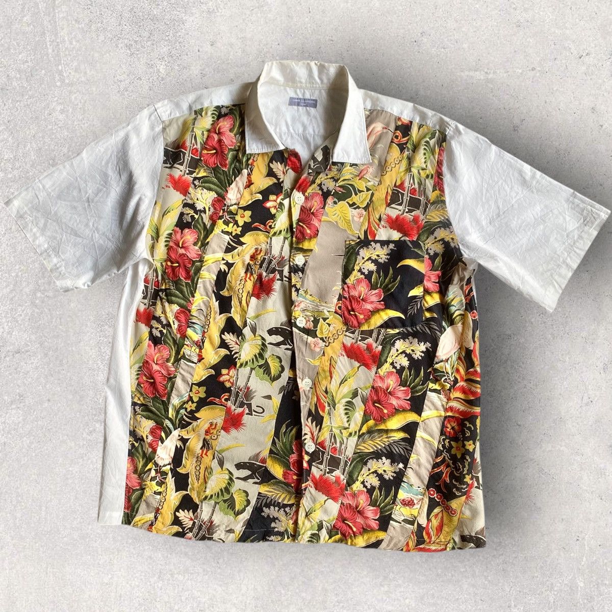 Comme des Garcons Vintage 2000 Hawaii Cut And Sew Camp Collar Shirt Size US L / EU 52-54 / 3 - 2 Thumbnail