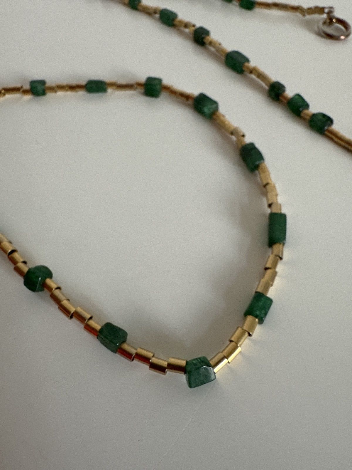 Vintage Green & Gild drop necklace Size ONE SIZE - 3 Thumbnail