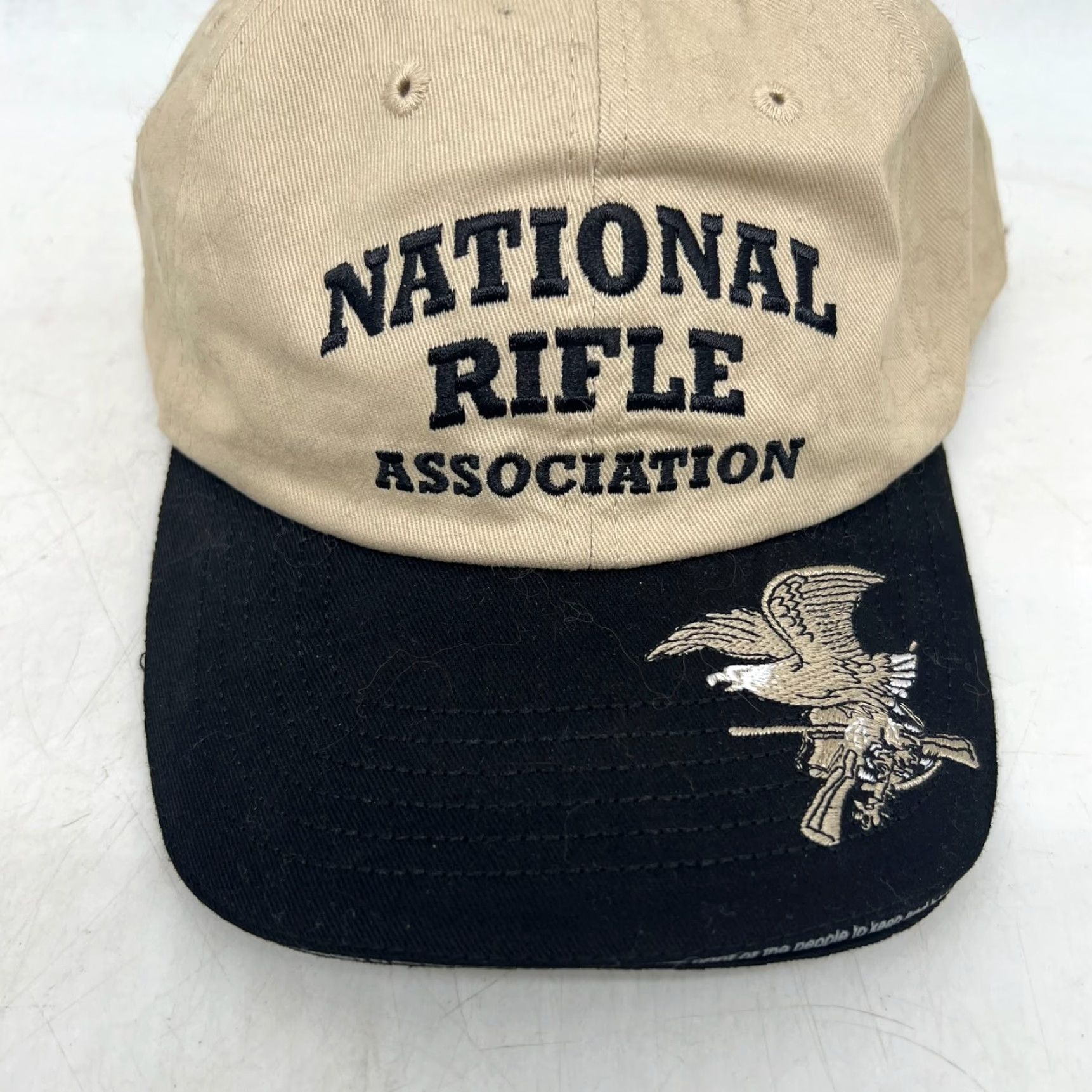 Vintage NRA 1871 Embroidered Adjustable Trucker Cap Adult Tan/Black Hat Men USA Flag Hunting Baseball Cap Size ONE SIZE - 3 Thumbnail
