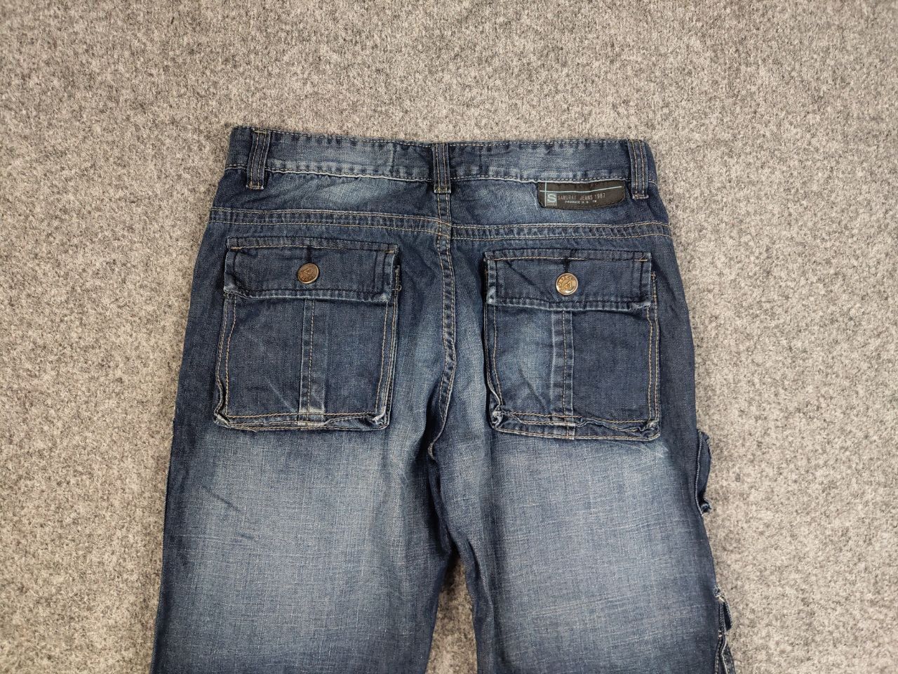 Japanese Brand Vintage if six was nine Style Y2K Faded Denim Cargo Jeans Size US 31 - 13 Thumbnail