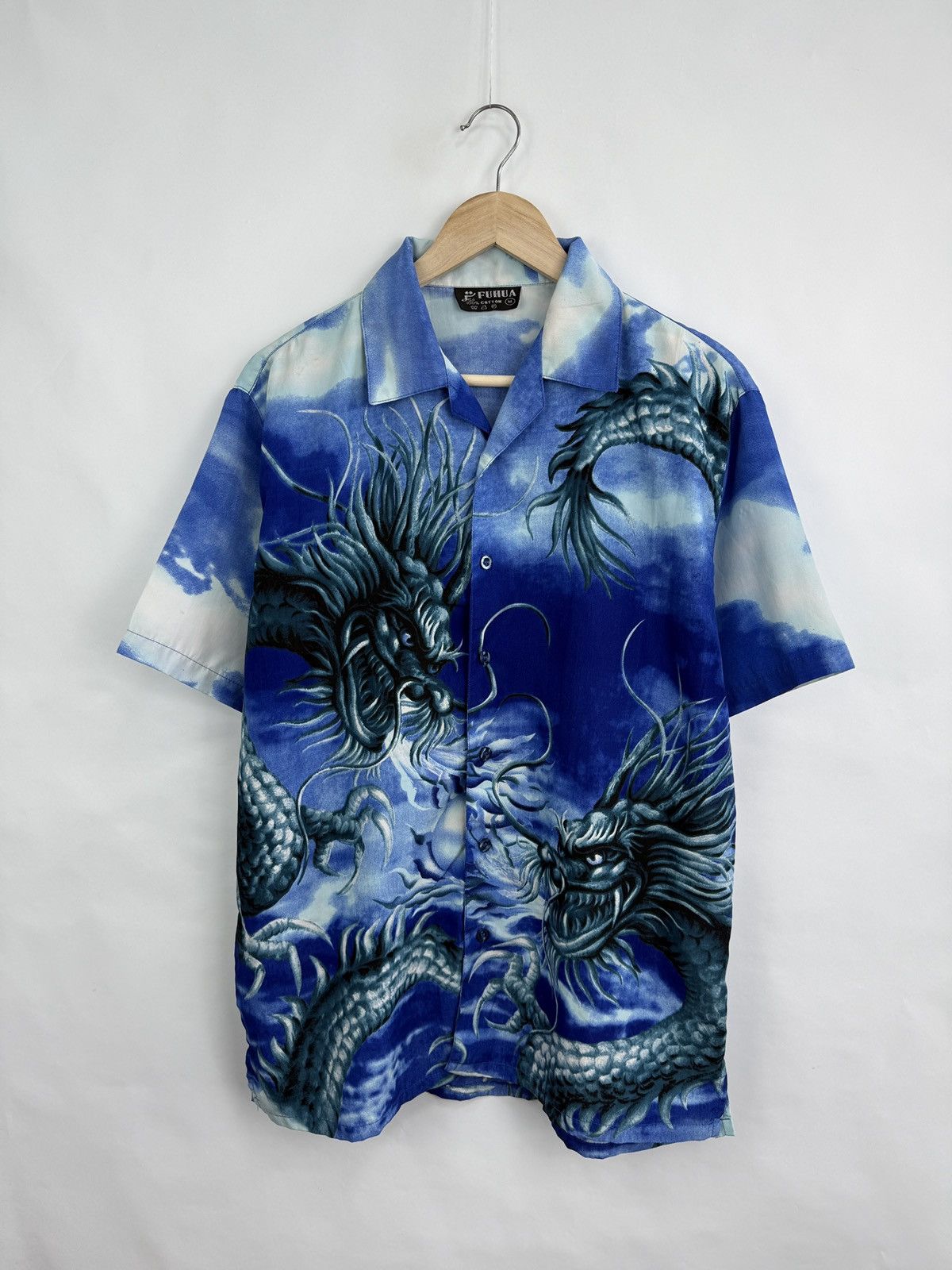 Japanese Brand 🇯🇵 Vintage 90s Japan Dragon Anime Style Shirt Samurai Retro Size US M / EU 48-50 / 2 - 3 Thumbnail