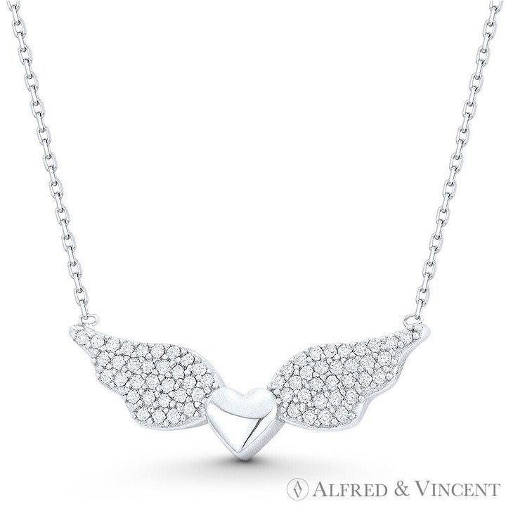 Other Heart w/ Angel Wing Charm CZ Crystal Charm Pendant Size ONE SIZE - 1 Preview