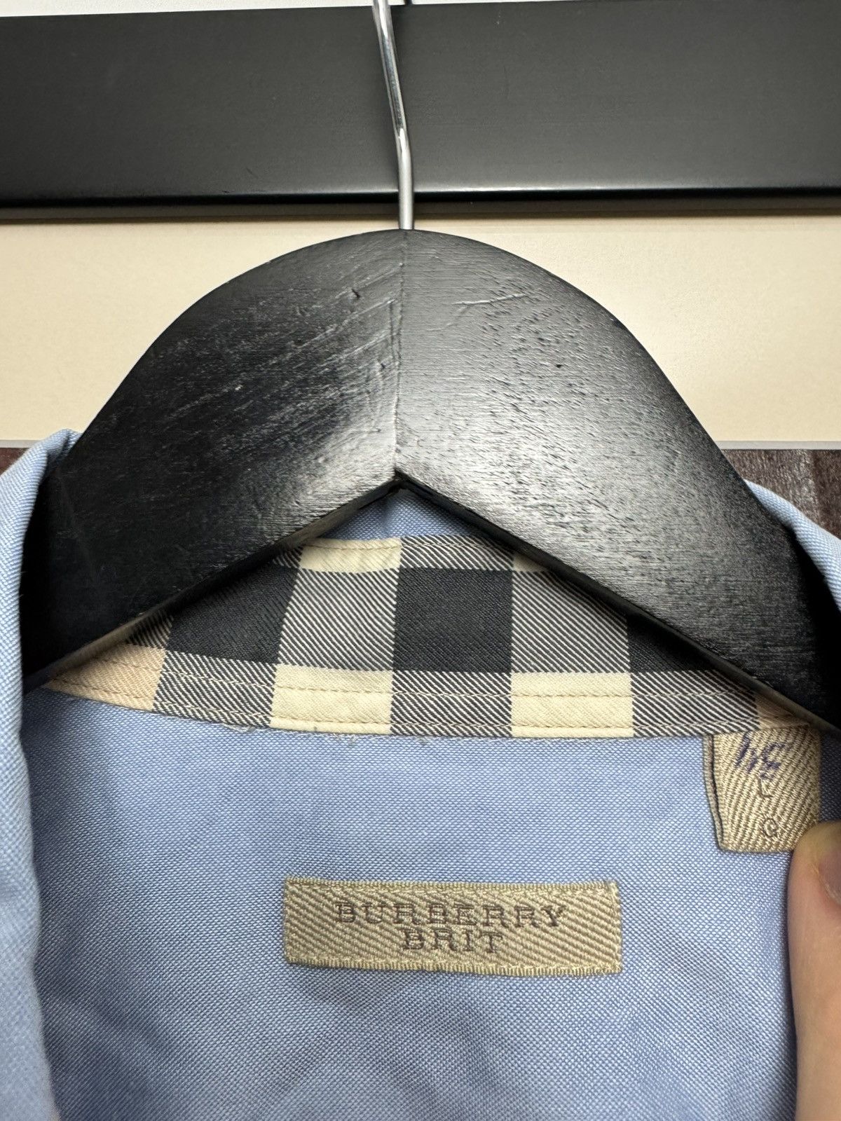 Burberry Burberry Button Up Casual Shirt Blue Nova Check Rare Luxury Size US L / EU 52-54 / 3 - 4 Thumbnail