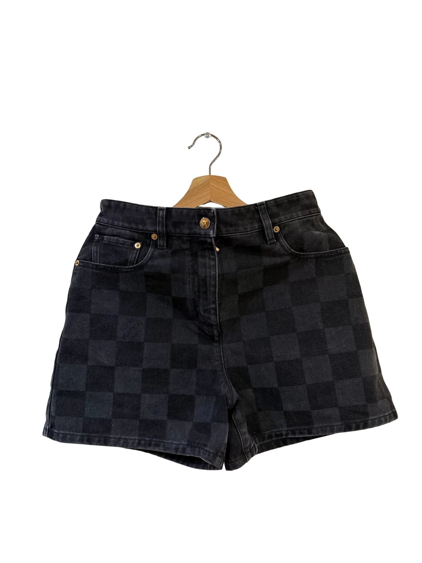 Louis Vuitton Louis Vuitton Damier Pattern Denim Shorts Size 38 Size 27" / US 4 / IT 40 - 1 Thumbnail