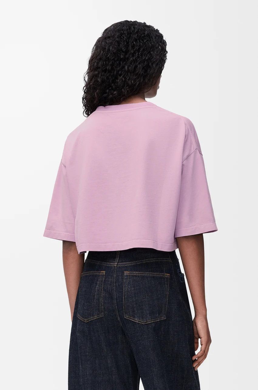 Loewe o1loc1c0525 Cropped T-Shirt In Cotton in Purple Size L / US 10 / IT 46 - 4 Thumbnail