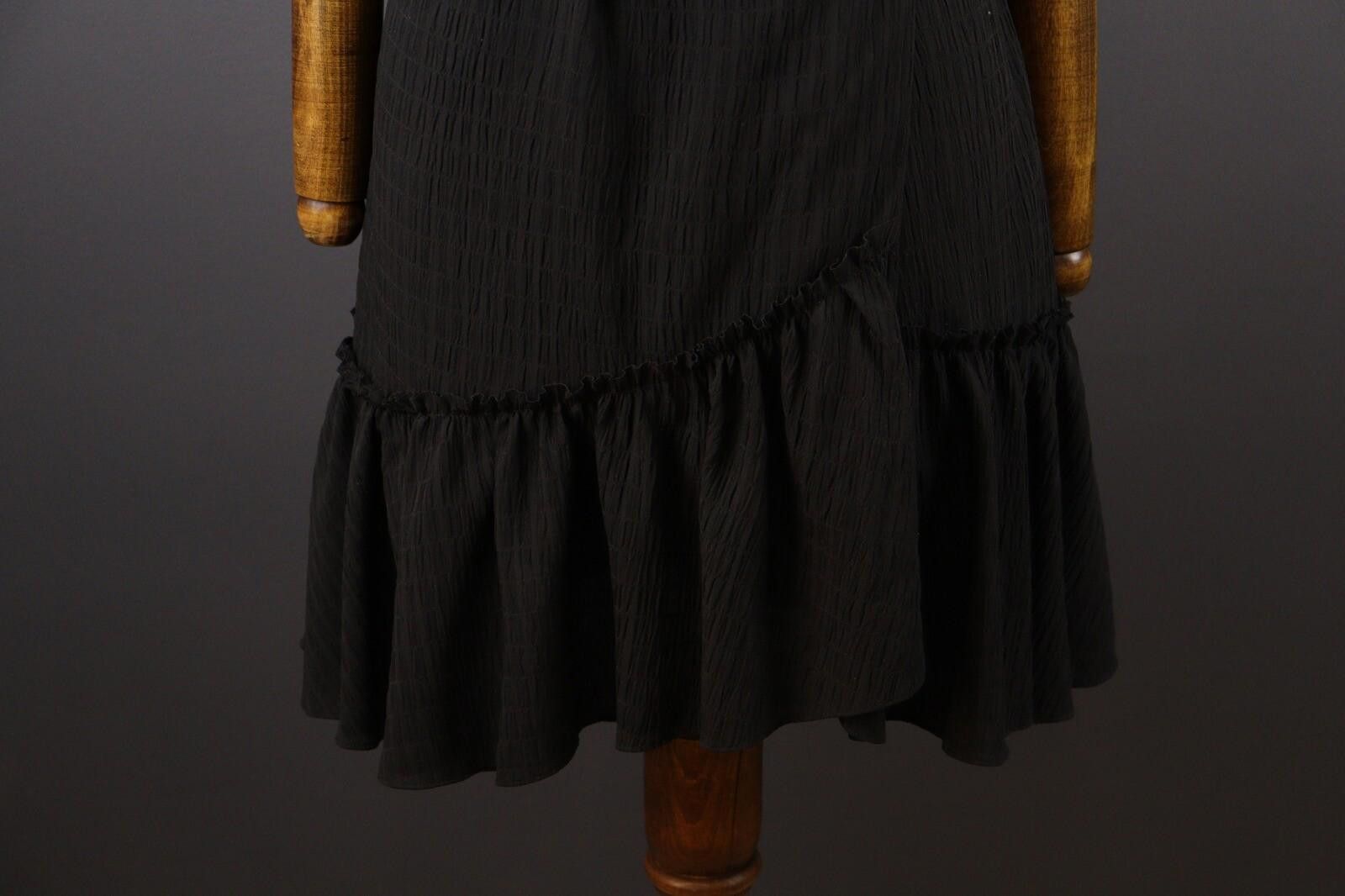The Unbranded Brand AllSaints Black Short Sleeve Ruffle Dress Size UK 12 / US 8 Size XL / US 12-14 / IT 48-50 - 4 Thumbnail