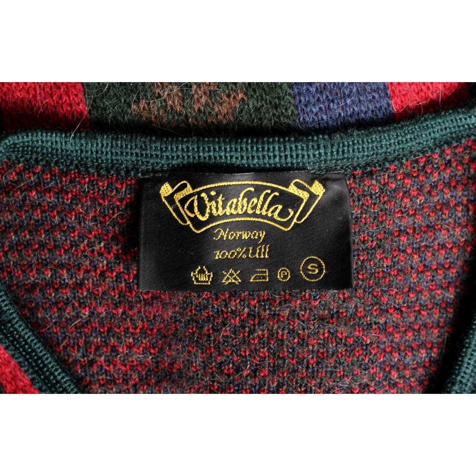 Vintage VITABELLA Norway Vintage Wool Sleeveless Vest Waistcoat Women S Multicoloured Check Knit Wool V-Neck Vest Womens) Size S / US 4 / IT 40 - 4 Thumbnail