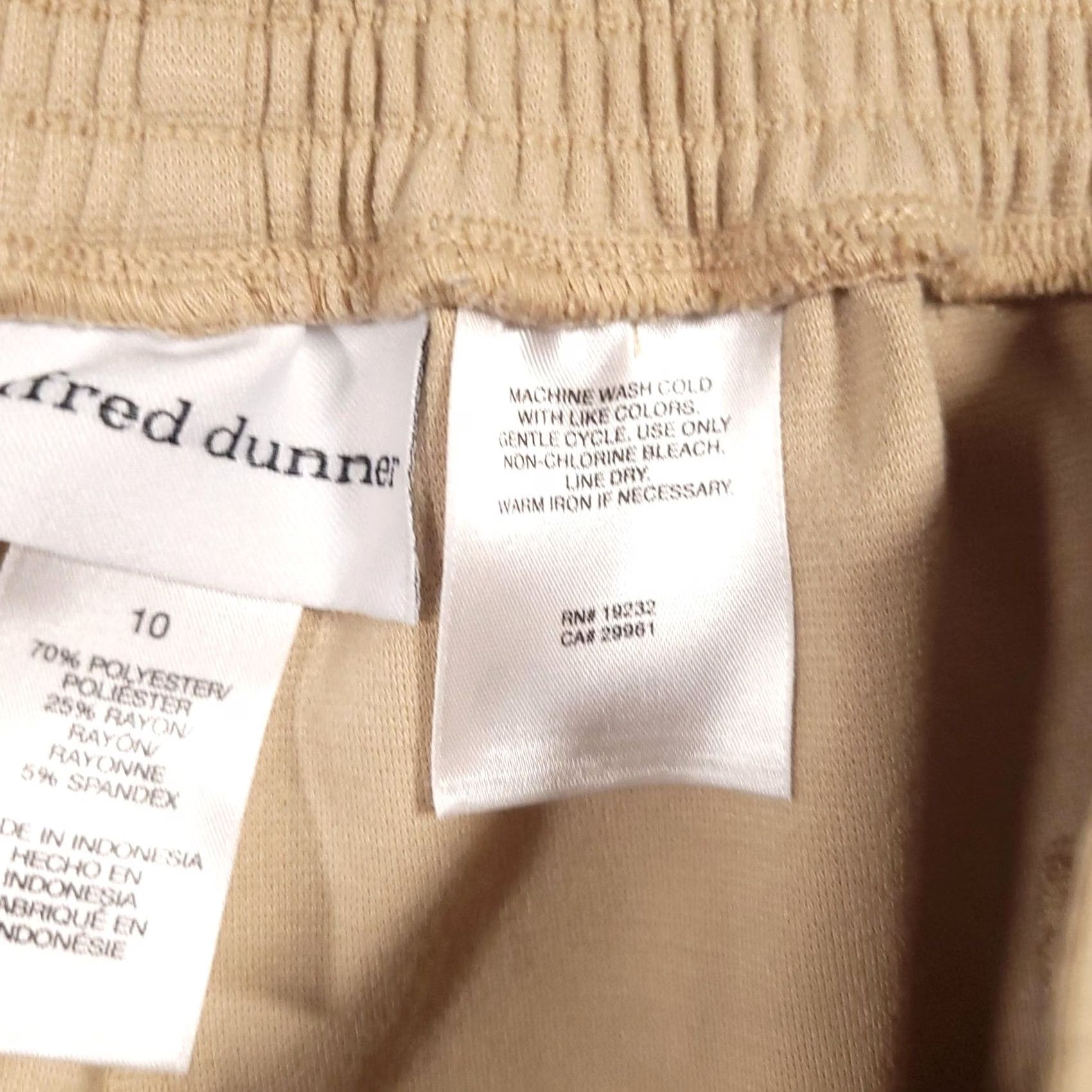 Vintage Alfred Dunner Pants Womens 10 Beige Straight Leg Pull On Pockets Stretch Comfort Dress Pants Size 32" / US 10 / IT 46 - 6 Thumbnail