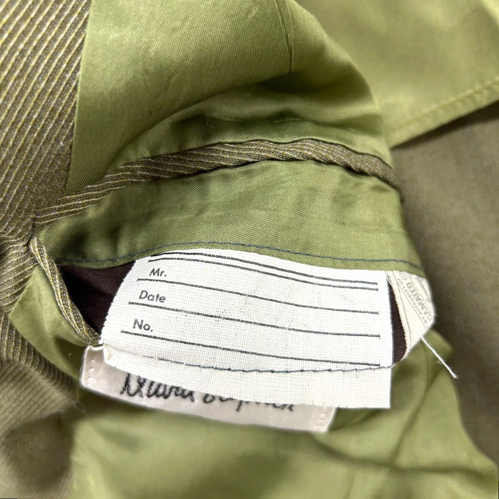 Vintage VINTAGE David Stephen Jacket Mens 42 Green Wool Tweed Blazer Sport Coat Pea Coat 60s Mens Size 42R - 7 Thumbnail