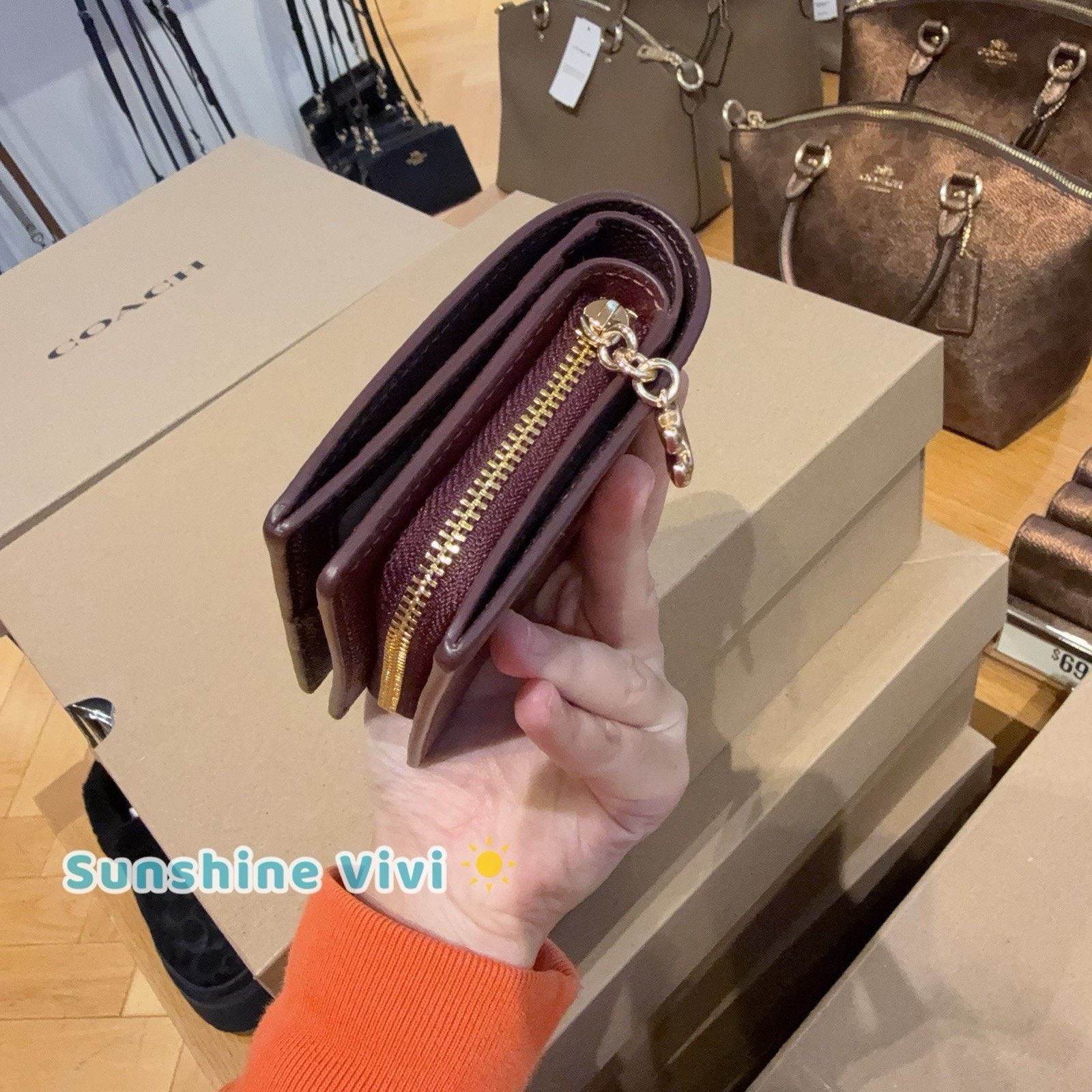 Coach NWT Coach Snap Wallet CCM75 Dark Wine Crossgrain Leather Size ONE SIZE - 2 Thumbnail