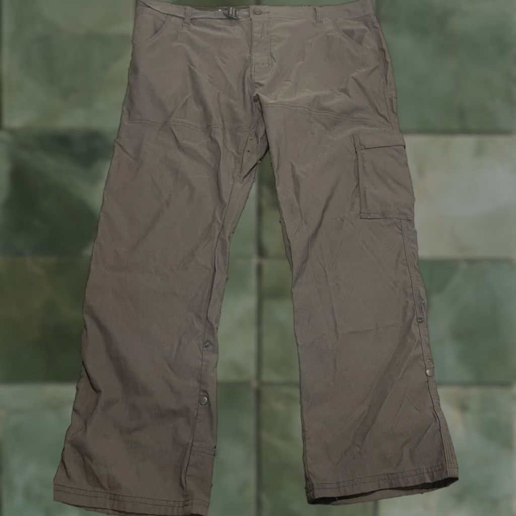Prana prAna Pants Mens 40x29 Gray Stretch Zion Belted Cargo Roll Up Relaxed Fit Size US 40 / EU 56 - 1 Thumbnail