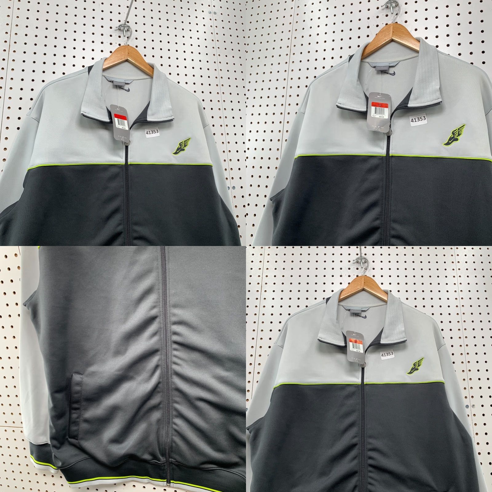 Nike VINTAGE Nike Foot Wing Track Jacket Mens L Gray Zip NWT Size US L / EU 52-54 / 3 - 8 Thumbnail