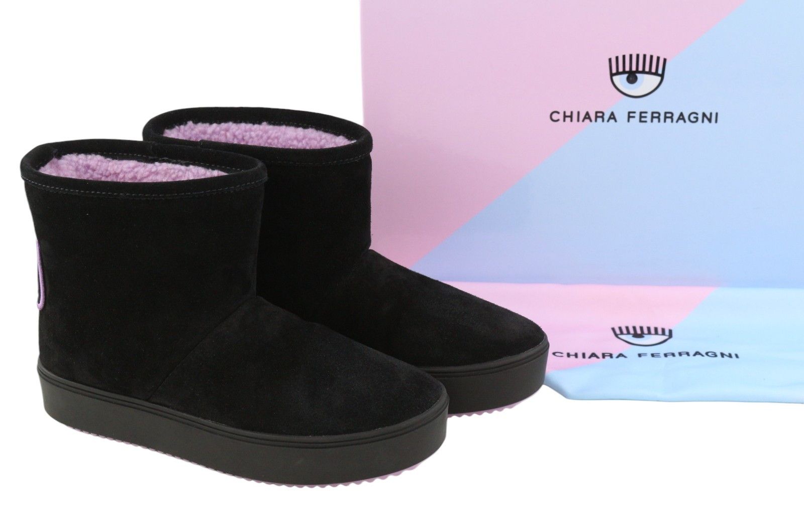 Other ANKLE EYELIKE BLACK SUEDE EU37 Fleece Inside 87851 Size US 6 / IT 36 - 1 Thumbnail
