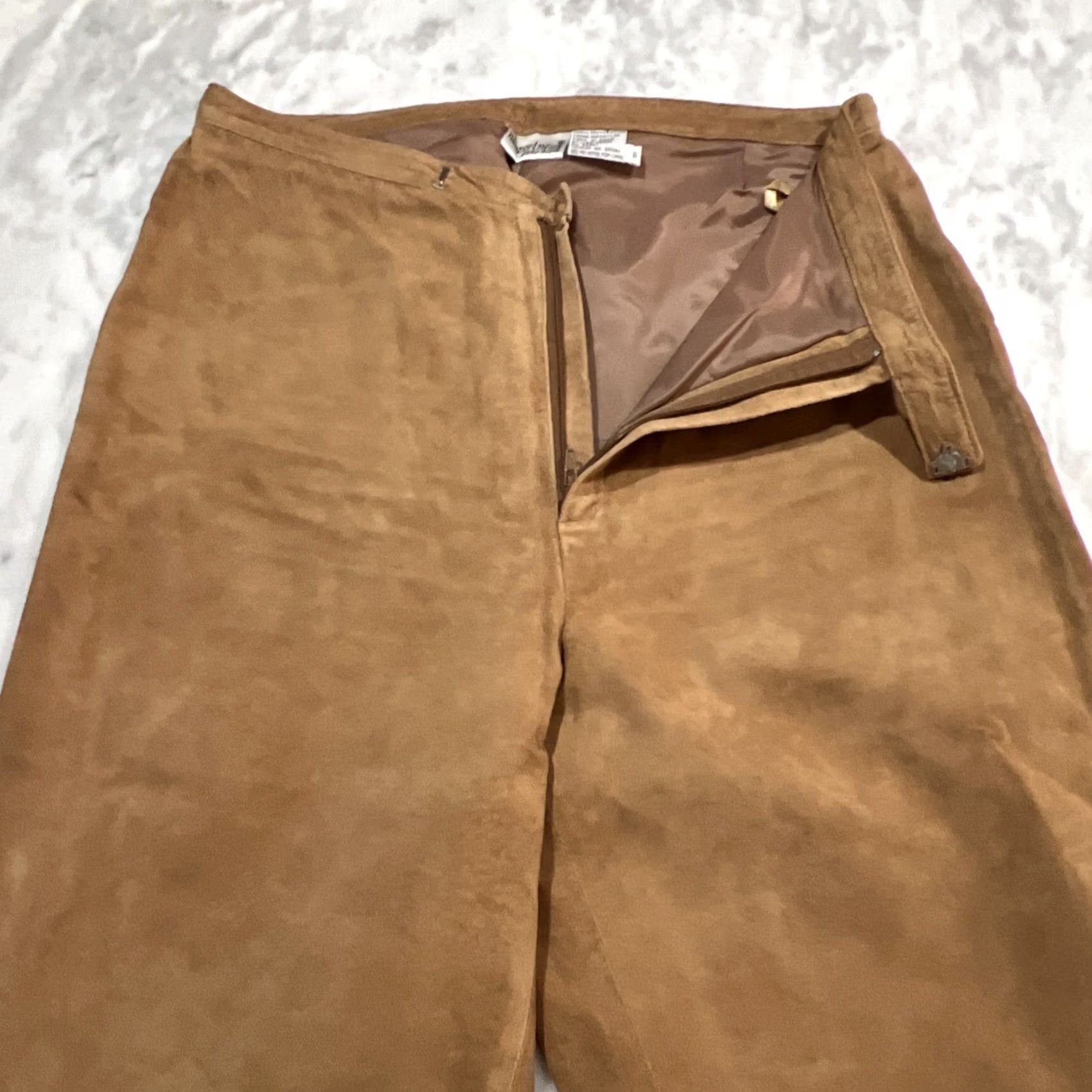 Vintage VINTAGE Newport News Leather Pants Women’s Size 8 Brown Lined Dress Pants Straight 30 In Inseam Mens? Size 30" / US 8 / IT 44 - 2 Thumbnail