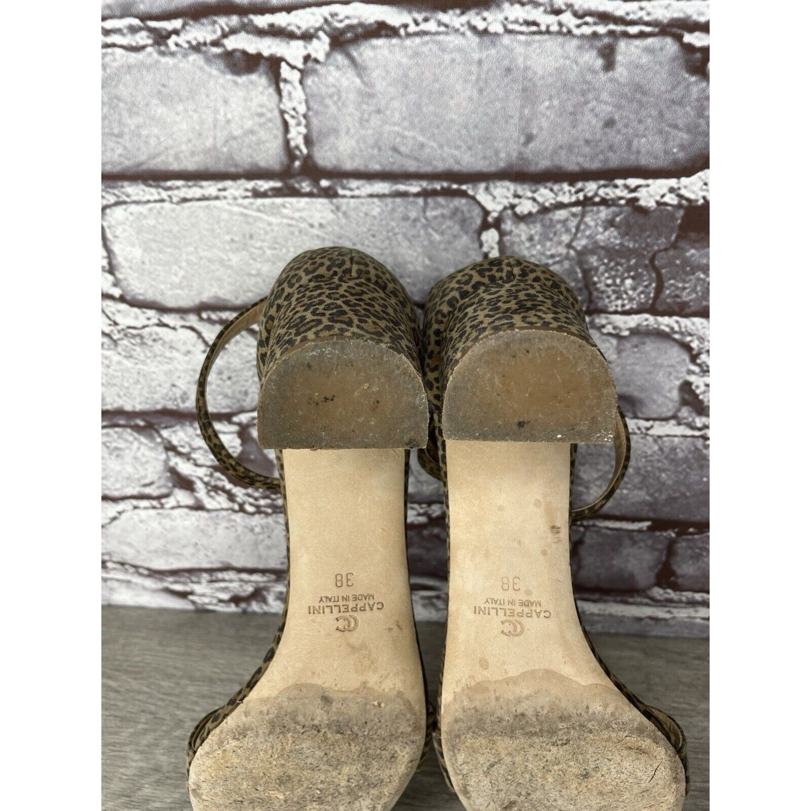 Sid Mashburn Ann Mashburn Leopard Print Open Toe Block Heel Strap Sandals Size US 7.5 / IT 37.5 - 14 Thumbnail