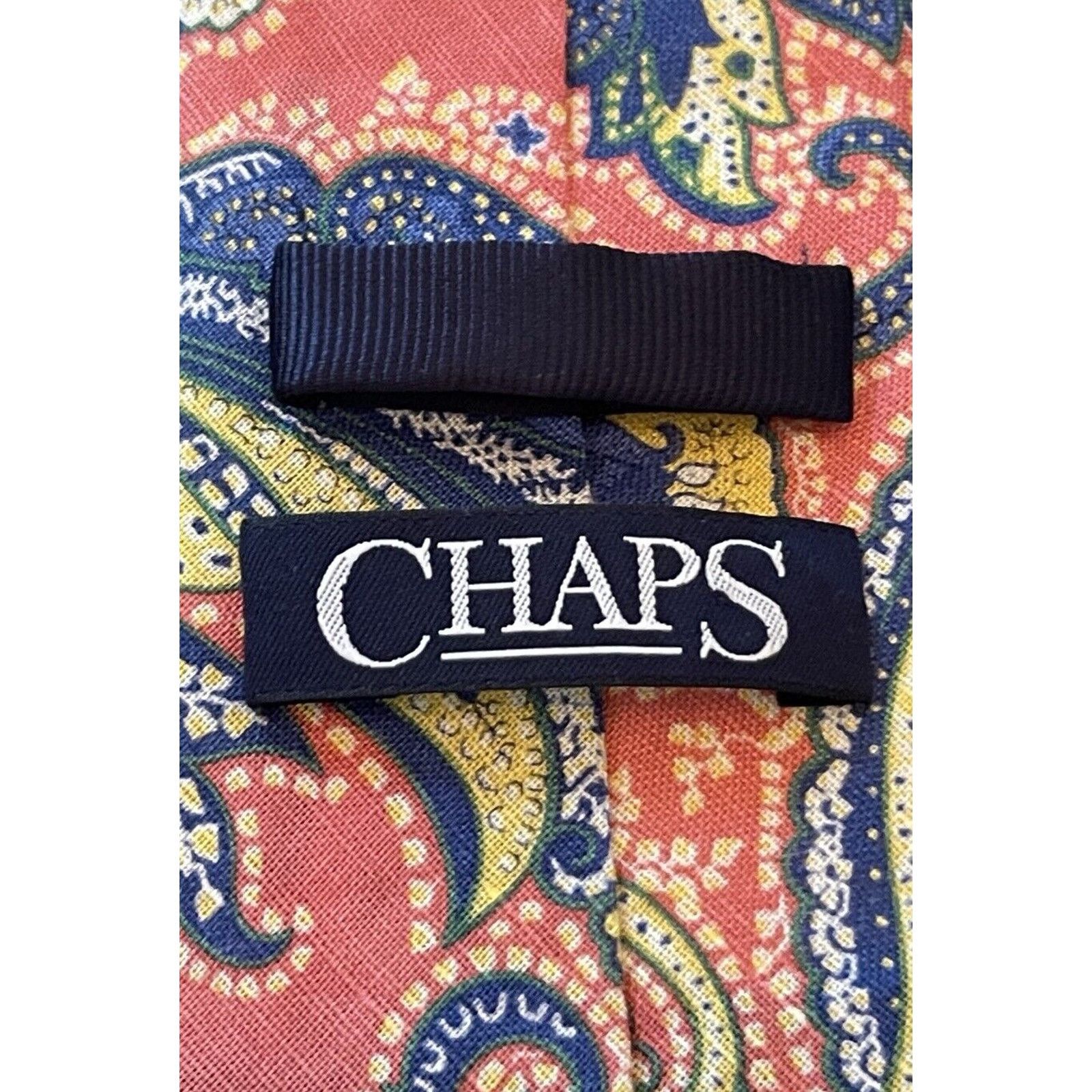 Chaps Chaps Pink Blue 100% Linen Men’s Neck Tie Made In China Size ONE SIZE - 8 Thumbnail